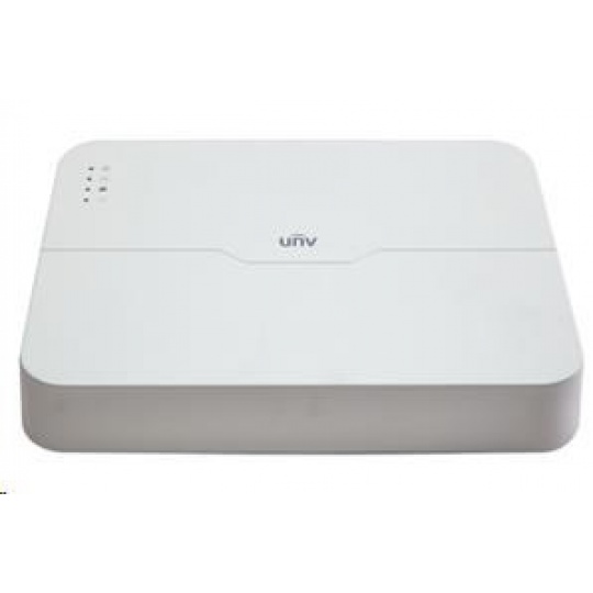 Uniview NVR, 8 PoE (Max 108W) kanálů, H.265, 1x HDD, 8Mpix (64Mbps/64Mbps), HDMI, VGA, 4K, ONVIF, 2x USB audio