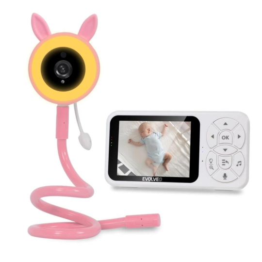EVOLVEO Baby Monitor N35, kamera, VOX, teploměr, noční vidění, RGB, růžová EVOLVEO Baby Monitor N35, kamera, VOX, teploměr, noční vidění, RGB, růžová