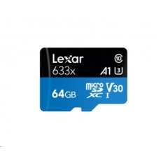 Lexar microSDXC UHS-I HS 64GB 633x + adaptér Lexar microSDXC UHS-I HS 64GB 633x + adaptér