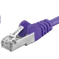 PREMIUMCORD Patch kabel CAT6a S-FTP, RJ45-RJ45, AWG 26/7 5m fialová