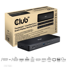 Club3D Dokovací stanice USB-C 16v1, 3xDP, 2xHDMI, 1xUSB-C, 3xUSB, 1xRJ45, 1x3.5mm, černá Club3D Dokovací stanice USB-C 16v1, 3xDP, 2xHDMI, 1xUSB-C, 3xUSB, 1xRJ45, 1x3.5mm, černá