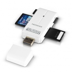 AXAGON CRE-D4, USB 2.0 externí HANDY čtečka 4-slot SD/MicroSD/MS/M2, bílá AXAGON CRE-D4, USB 2.0 externí HANDY čtečka 4-slot SD/MicroSD/MS/M2, bílá