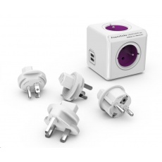 Allocacoc PowerCube ReWirable USB + Travel Plugs, white/purple Allocacoc PowerCube ReWirable USB + Travel Plugs, white/purple