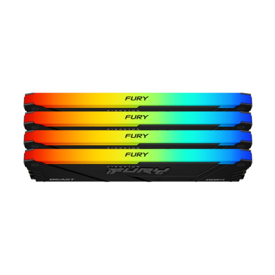 KINGSTON DIMM DDR4 64GB (Kit of 4) 3600MT/s CL18 FURY Beast RGB, XMP