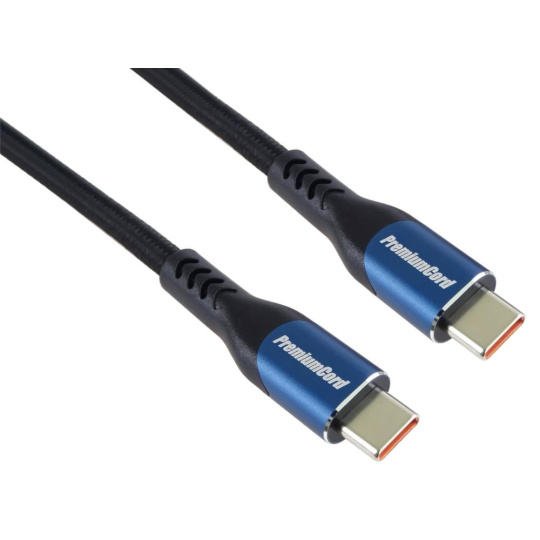 PremiumCord USB-C kabel ( USB 3.2 GEN 2x2, 5A, 100W, 20Gbit/s ) 1m, bavlněný oplet PremiumCord USB-C kabel ( USB 3.2 GEN 2x2, 5A, 100W, 20Gbit/s ) 1m, bavlněný oplet