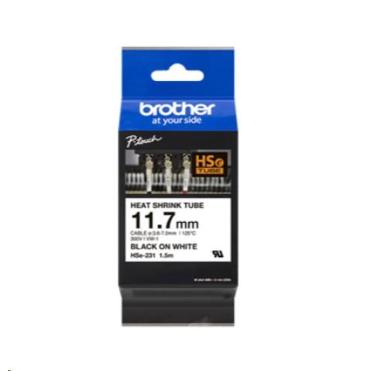 BROTHER smršťovací bužírka - HSE-231E bílá pro E300VP H300 H500 E550 P700 P750 D800 P900 P950 - 11,2mm / 2,1-7mm / 3:1