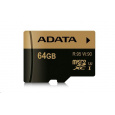 ADATA MicroSDXC karta 64GB Premier Pro UHS-I V30S (R:100/W:80 MB/s) + SD adaptér