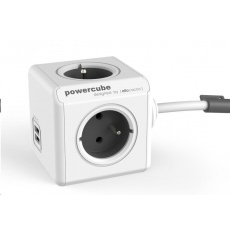 Allocacoc PowerCube Extended USB white/grey (3m) Allocacoc PowerCube Extended USB white/grey (3m)
