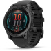 Garmin fenix® E – 47 mm, AMOLED, Slate grey steel / Černý silikonový řemínek, EU