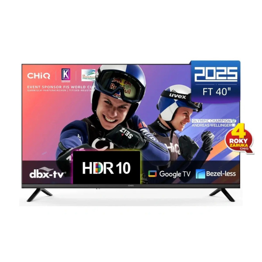 CHiQ L40FT TV 40", FHD, smart, Google TV, dbx-tv, Dolby Audio, Frameless CHiQ L40FT TV 40", FHD, smart, Google TV, dbx-tv, Dolby Audio, Frameless