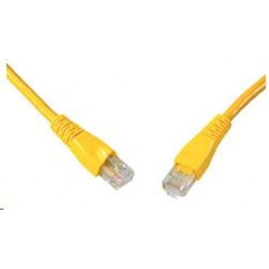 Solarix Patch kabel CAT5E UTP PVC 0,5m žlutý snag-proof C5E-114YE-0,5MB