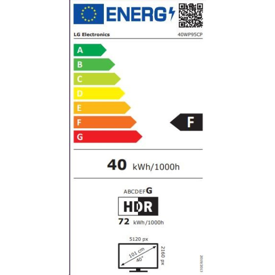 LG MT IPS LCD LED 40" 40WP95CP - IPS panel, 5120x2160, 2xHDMI, DP, Thunderbolt, USB-C, repro, zakriven, vysk stav, DPout