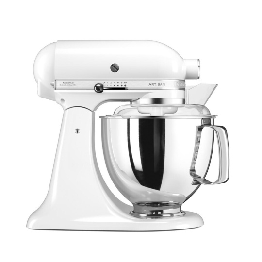 KitchenAid Artisan 5KSM175PSEWH kuchyňský robot, 10 rychlostí, planetární systém, celokovová konstrukce, bílý