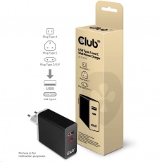 Club3D Nabíječka USB Typ A a C, 60 W