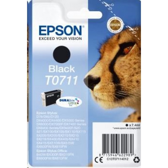 EPSON ink čer Singlepack Black T0711 DURABrite Ultra Ink (7,4 ml)