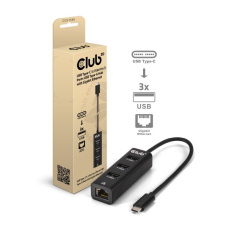 Club3D Dokovací stanice USB-C 4v1, 3xUSB, 1xRJ45, černá Club3D Dokovací stanice USB-C 4v1, 3xUSB, 1xRJ45, černá