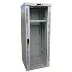 LEXI-Net 19" stojanový rozvaděč 18U, šířka 600mm, hloubka 600mm, nosnost 600 kg, skleněné dveře, složený, šedý