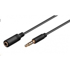 PREMIUMCORD Kabel Jack 3,5mm 4 pinový M/F 2m pro Apple iPhone, iPad, iPod