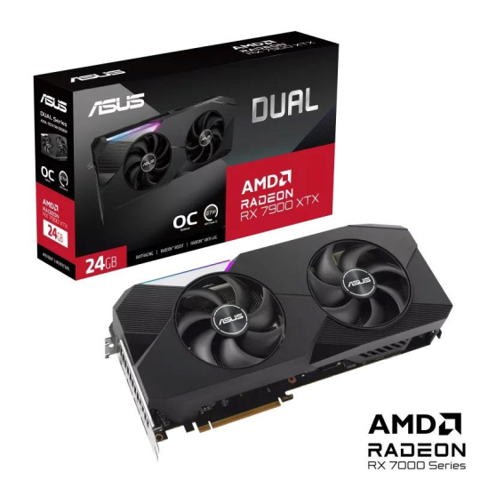 ASUS VGA AMD Radeon RX 7900 XTX DUAL, 24GB GDDR6, 3xDP, 3xHDMI