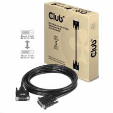 Club3D kabel DVI-D Dual Link (24+1), 3m, Bidirectional, 28 AWG