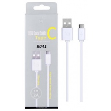 PLUS datový a nabíjecí kabel 8041, konektor USB-C, délka 1m, 2A, USB 2.0, bílá PLUS datový a nabíjecí kabel 8041, konektor USB-C, délka 1m, 2A, USB 2.0, bílá