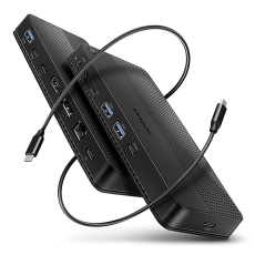 AXAGON HMC-U4, USB4 40Gbps dock, 3x USB-A, 2x USB-C, HDMI & DP 8K/30Hz, RJ-45, SD/mSD, audio, PD 100W, kabel USB-C 80cm AXAGON HMC-U4, USB4 40Gbps dock, 3x USB-A, 2x USB-C, HDMI & DP 8K/30Hz, RJ-45, SD/mSD, audio, PD 100W, kabel USB-C 80cm