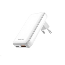 WG - Síťová nabíječka GaN 2x USB, 1x USB-C 30W + 1x USB-A 18W, white