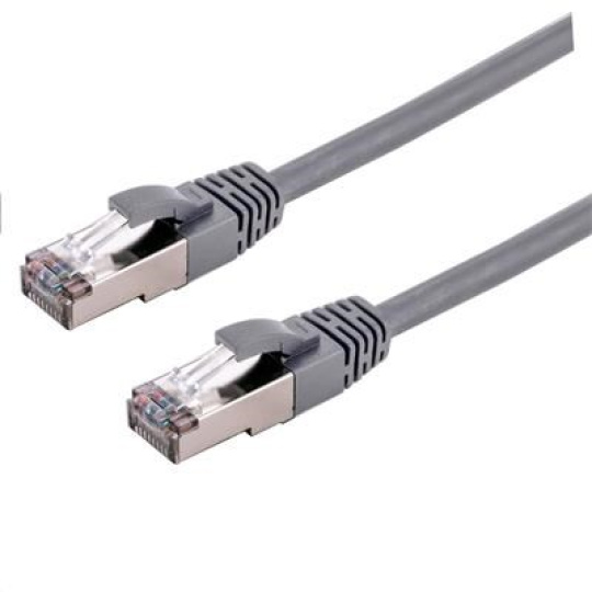 C-TECH kabel patchcord Cat6a, S/FTP, šedý, 5m