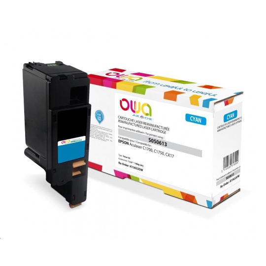 OWA Armor toner pro EPSON AL C1700, C1750, CX17, 1400   Stran, C13S050613, modrá/cyan