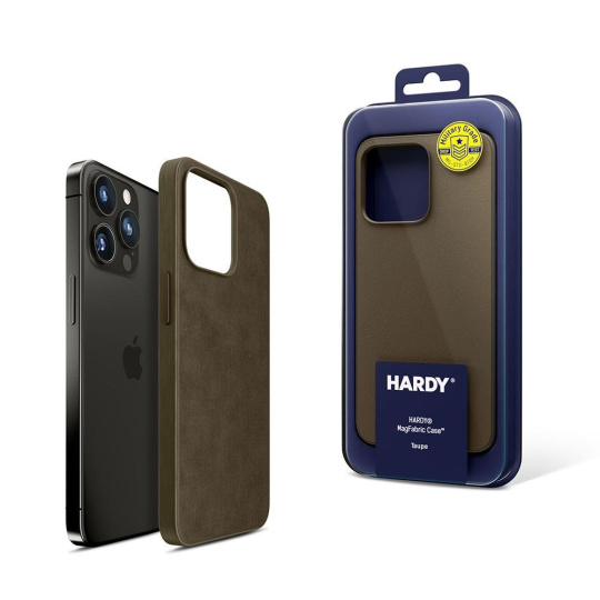 3mk ochranný kryt HARDY MagFabric Case pro Apple iPhone 15 Pro Max, Taupe