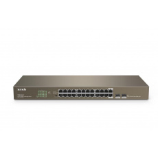 Tenda TEG1024F - 22-port Gigabit Ethernet Switch + 2x Combo SFP/RJ45, 10/100/1000 Mbps, Fanless, Rackmount, Kov