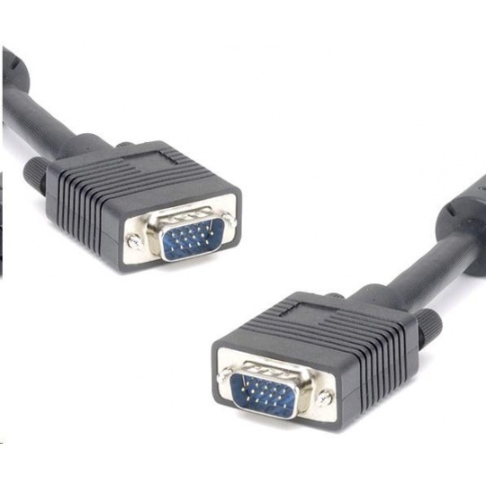 PREMIUMCORD Kabel VGA propojovací 10m (SVGA, HD15M/M, dvojité stínění, feritová jádra)