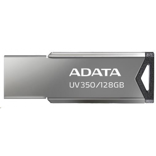 ADATA Flash Disk 64GB UV350, USB 3.2 Dash Drive, tmavě stříbrná textura kov