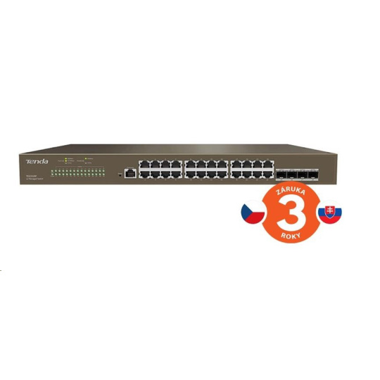 Tenda TEG3328F - L2 Managed Gigabit Switch, 24x RJ45 10/100/1000 Mb/s, 4x SFP 1 Gb/s