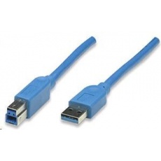 MANHATTAN Kabel USB 3.0 A-B propojovací 3m, modrý